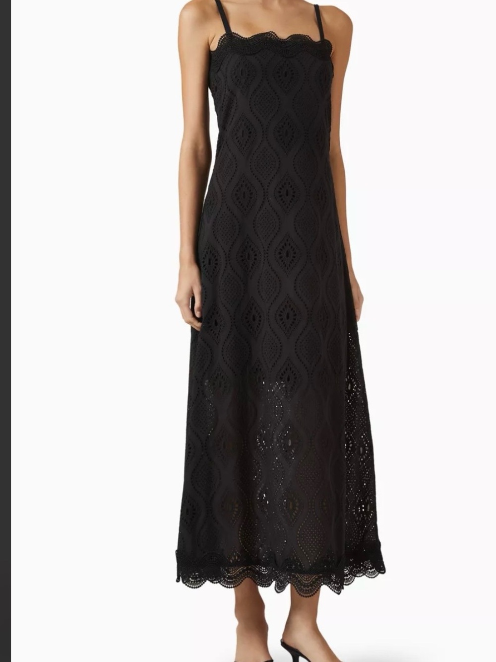 Waimari black eyelet dress